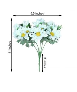 HIER_1150 4 Pack | 11" Baby Blue Artificial Daisy Flower Bushes Silk Flowers Bouquet 19 HIER_1150 4 Pack | 11