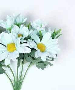 HIER_1150 4 Pack | 11" Baby Blue Artificial Daisy Flower Bushes Silk Flowers Bouquet 24 HIER_1150 4 Pack | 11