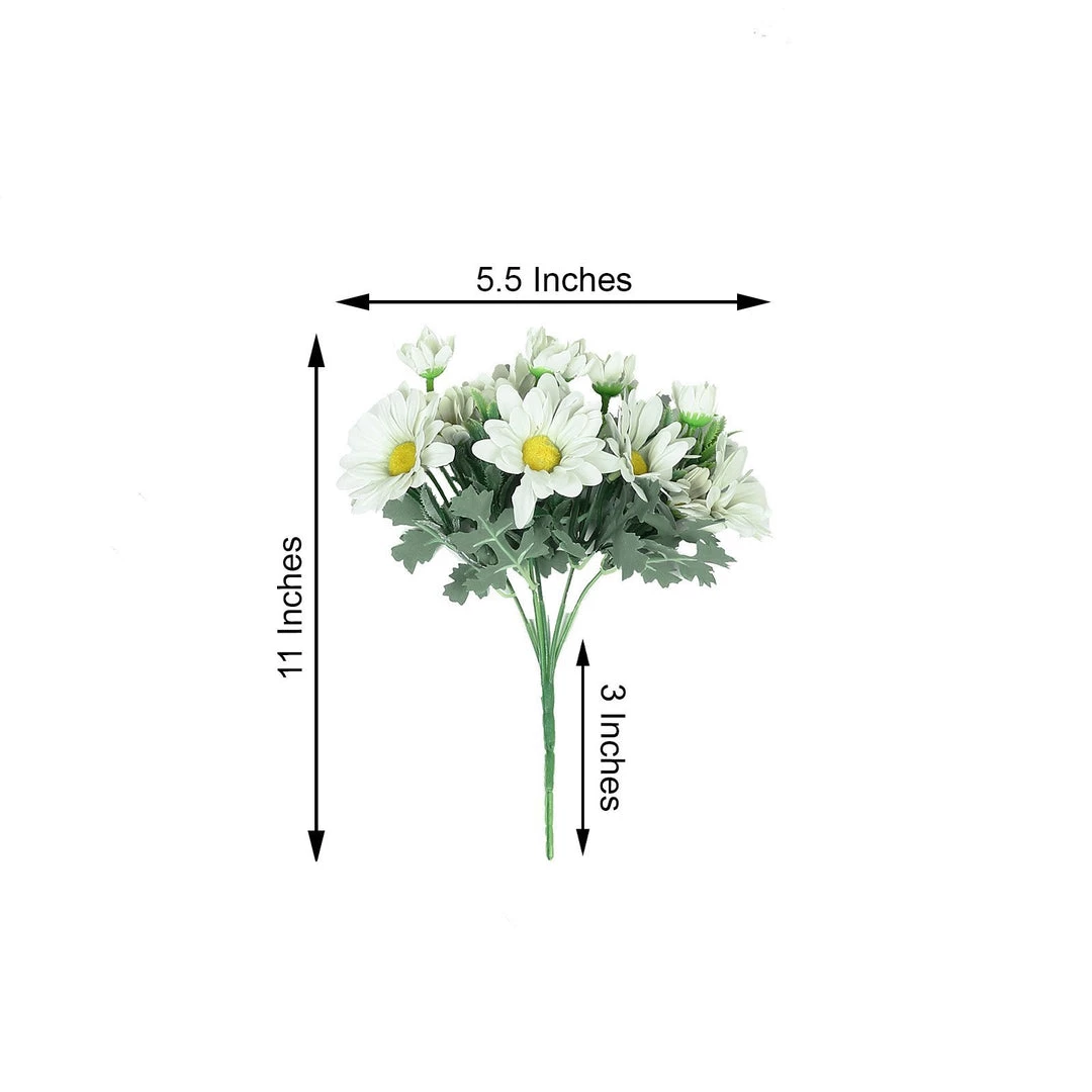 HIER_1150 Artificial Flowers 4 Pack | 11" Cream Artificial Daisy Flower Bushes Silk Flower Bouquet 8 HIER_1150 Artificial Flowers 4 Pack | 11" Cream Artificial Daisy Flower Bushes Silk Flower Bouquet