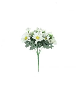 HIER_1150 Artificial Flowers 4 Pack | 11" Cream Artificial Daisy Flower Bushes Silk Flower Bouquet 16 HIER_1150 Artificial Flowers 4 Pack | 11