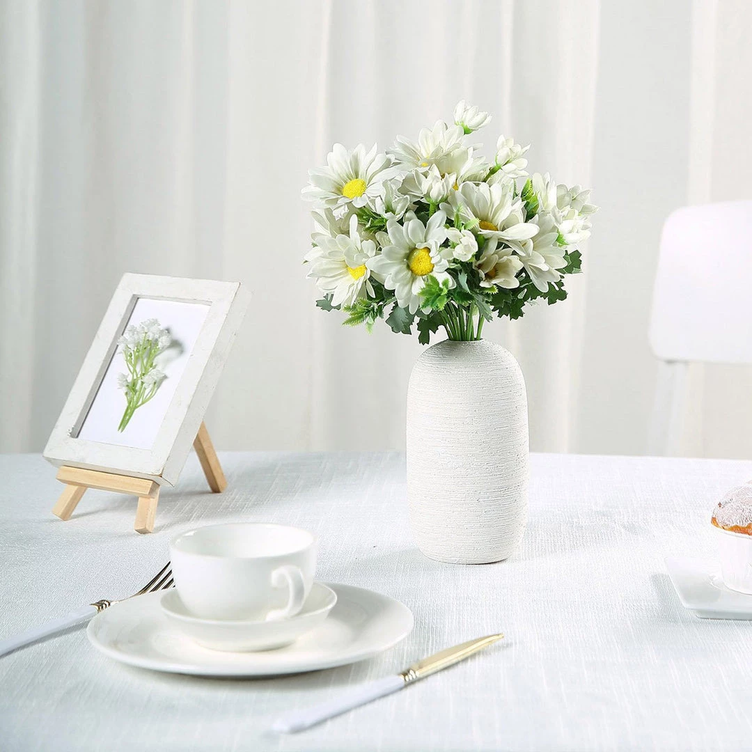 HIER_1150 Artificial Flowers 4 Pack | 11" Cream Artificial Daisy Flower Bushes Silk Flower Bouquet 9 HIER_1150 Artificial Flowers 4 Pack | 11" Cream Artificial Daisy Flower Bushes Silk Flower Bouquet