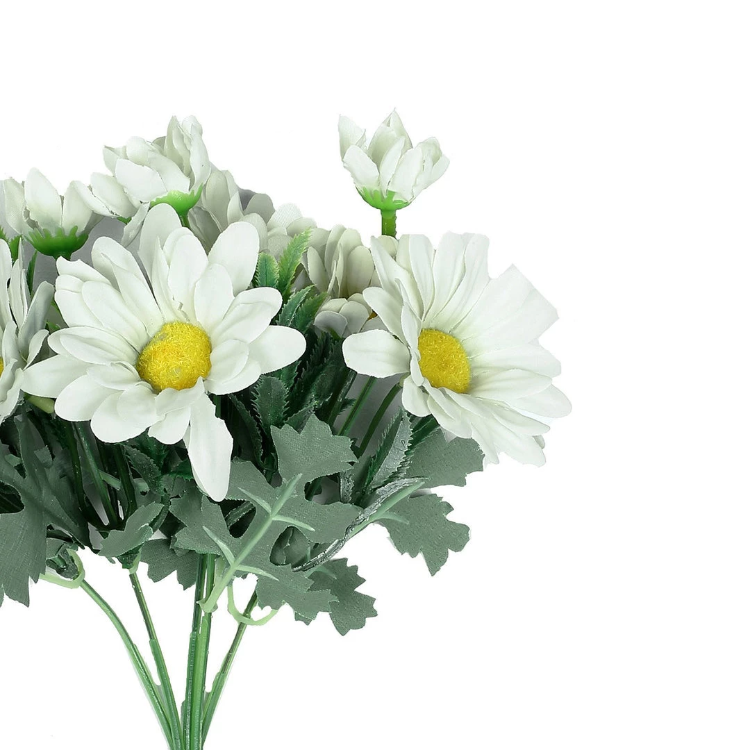 HIER_1150 Artificial Flowers 4 Pack | 11" Cream Artificial Daisy Flower Bushes Silk Flower Bouquet 14 HIER_1150 Artificial Flowers 4 Pack | 11" Cream Artificial Daisy Flower Bushes Silk Flower Bouquet