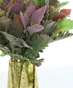 HIER_1150 Pack Of 3 | 15" Artificial Dusty Miller Leaf Spray 20 HIER_1150 Pack Of 3 | 15