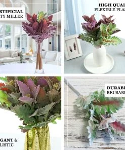 HIER_1150 Pack Of 3 | 15" Artificial Dusty Miller Leaf Spray 17 HIER_1150 Pack Of 3 | 15