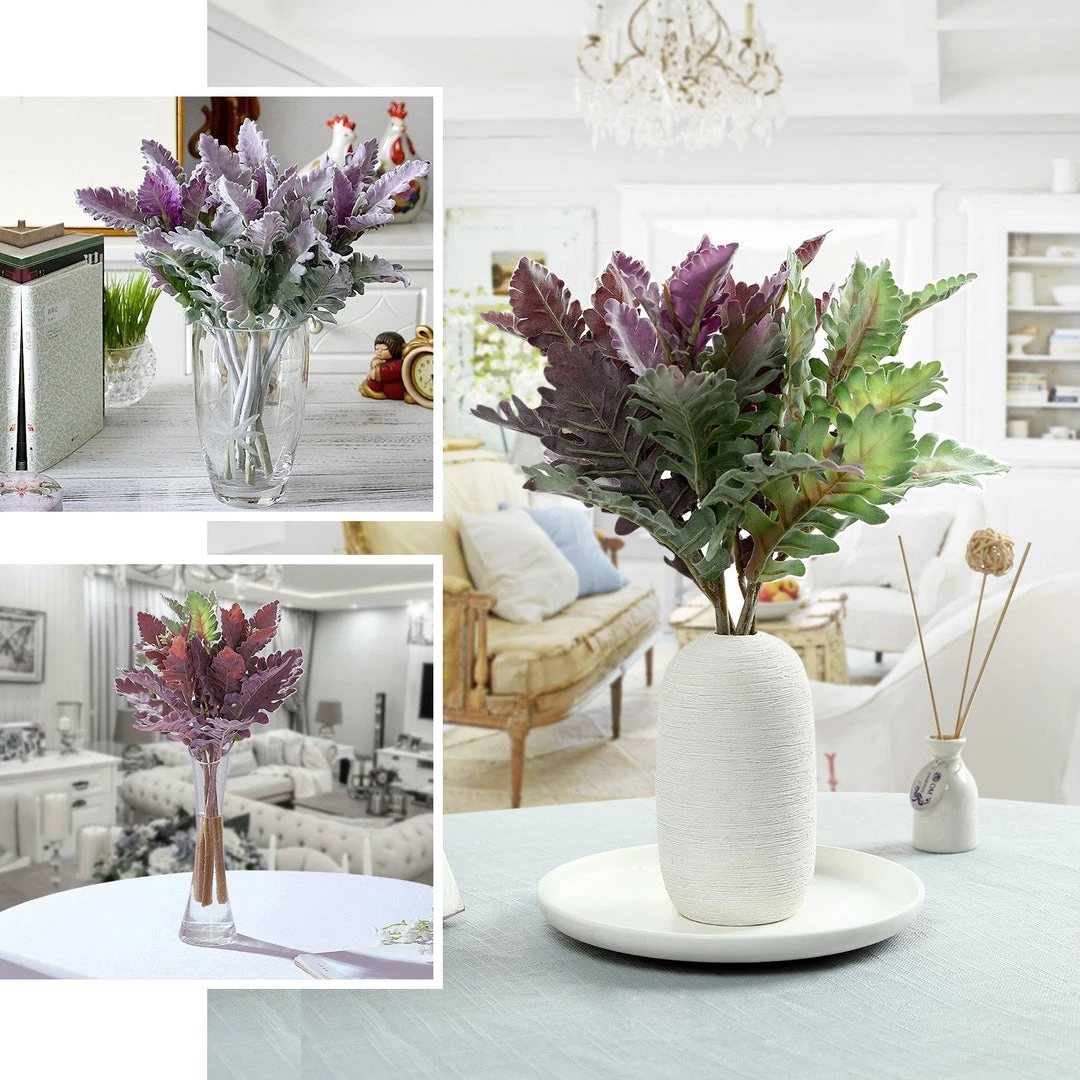 HIER_1150 Pack Of 3 | 15" Artificial Dusty Miller Leaf Spray 7 HIER_1150 Pack Of 3 | 15" Artificial Dusty Miller Leaf Spray