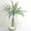 HIER_1600 2 Pack | 17" Boston Fern Leaf Stems, Artificial Greenery Decorative Fern Bushes, Faux Plants - Frosted Green