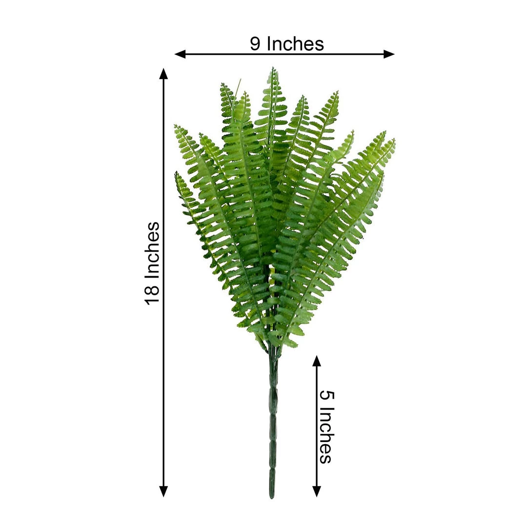 HIER_1600 2 Pack | 17" Boston Fern Leaf Stems, Artificial Greenery Decorative Fern Bushes, Faux Plants - Green Artificial Plants 8 HIER_1600 2 Pack | 17" Boston Fern Leaf Stems, Artificial Greenery Decorative Fern Bushes, Faux Plants - Green Artificial Plants