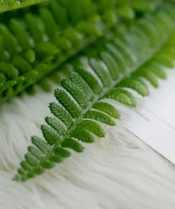 HIER_1600 2 Pack | 17" Boston Fern Leaf Stems, Artificial Greenery Decorative Fern Bushes, Faux Plants - Green Artificial Plants 24 HIER_1600 2 Pack | 17