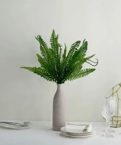 HIER_1600 2 Pack | 17" Boston Fern Leaf Stems, Artificial Greenery Decorative Fern Bushes, Faux Plants - Green Artificial Plants 21 HIER_1600 2 Pack | 17