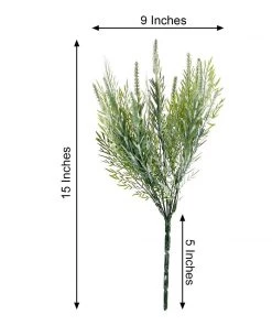 HIER_1600 2 Pack | 15" Sagebrush Fern Leaf Stems, Artificial Greenery Decorative Fern Bushes, Faux Plants - Frosted Green 20 HIER_1600 2 Pack | 15
