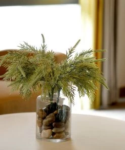 HIER_1600 2 Pack | 15" Sagebrush Fern Leaf Stems, Artificial Greenery Decorative Fern Bushes, Faux Plants - Frosted Green 22 HIER_1600 2 Pack | 15