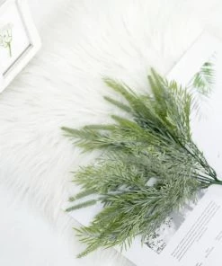 HIER_1600 2 Pack | 15" Sagebrush Fern Leaf Stems, Artificial Greenery Decorative Fern Bushes, Faux Plants - Frosted Green 23 HIER_1600 2 Pack | 15