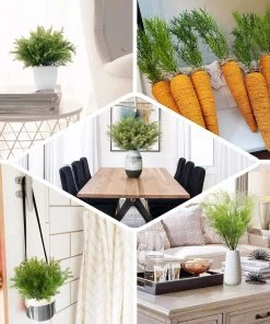 HIER_1600 2 Pack | 15" Sagebrush Fern Leaf Stems, Artificial Greenery Decorative Fern Bushes, Faux Plants - Frosted Green 19 HIER_1600 2 Pack | 15