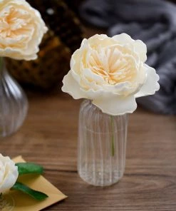 HIER_5120 16 Pack | 4" Artificial Roses & Silk Peonies Mix Flower Box DIY Foam Flower Bouquets - Cream Craft Flowers 31 HIER_5120 16 Pack | 4