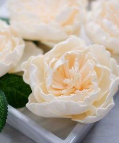 HIER_5120 16 Pack | 4" Artificial Roses & Silk Peonies Mix Flower Box DIY Foam Flower Bouquets - Cream Craft Flowers 27 HIER_5120 16 Pack | 4