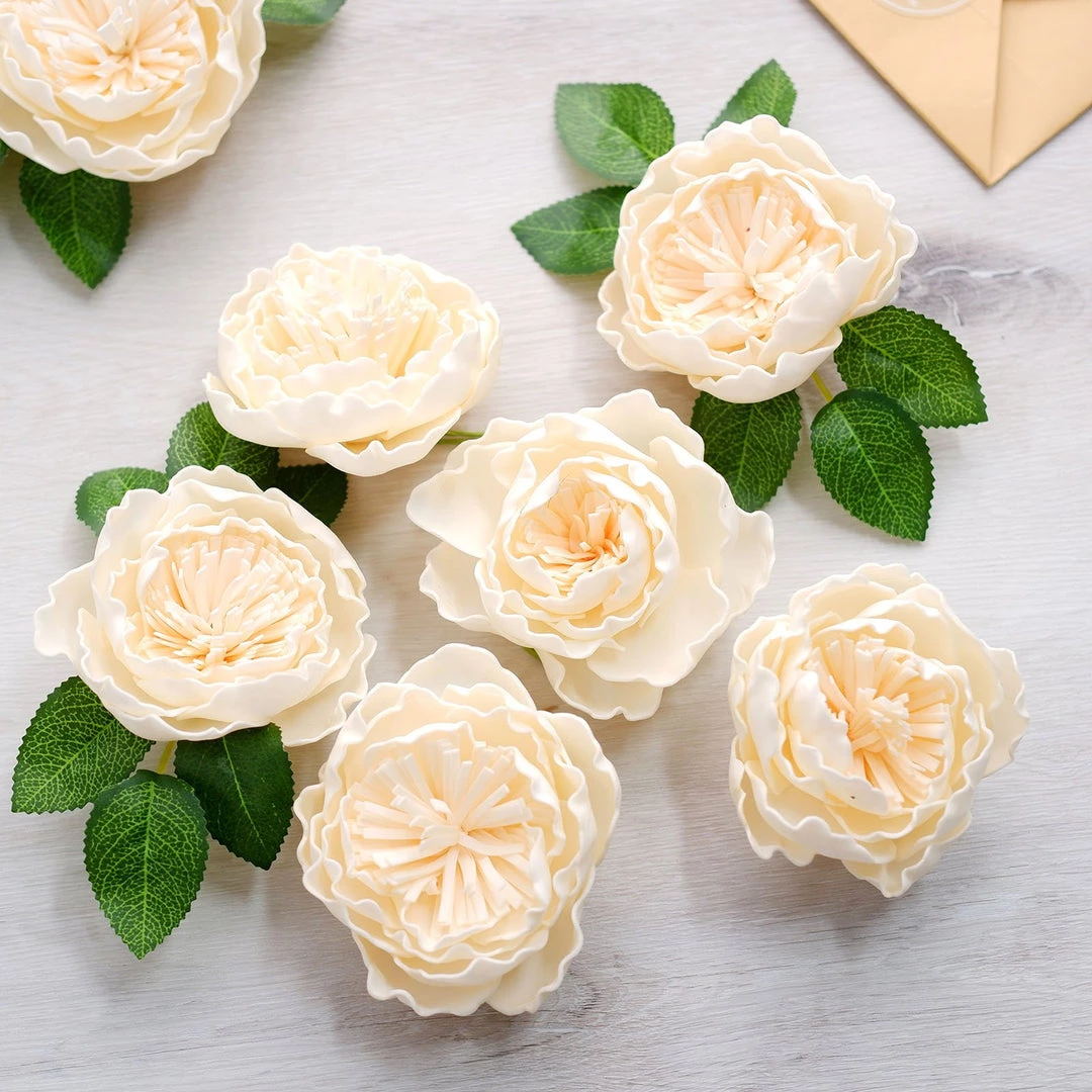 HIER_5120 16 Pack | 4" Artificial Roses & Silk Peonies Mix Flower Box DIY Foam Flower Bouquets - Cream Craft Flowers 3 HIER_5120 16 Pack | 4" Artificial Roses & Silk Peonies Mix Flower Box DIY Foam Flower Bouquets - Cream Craft Flowers