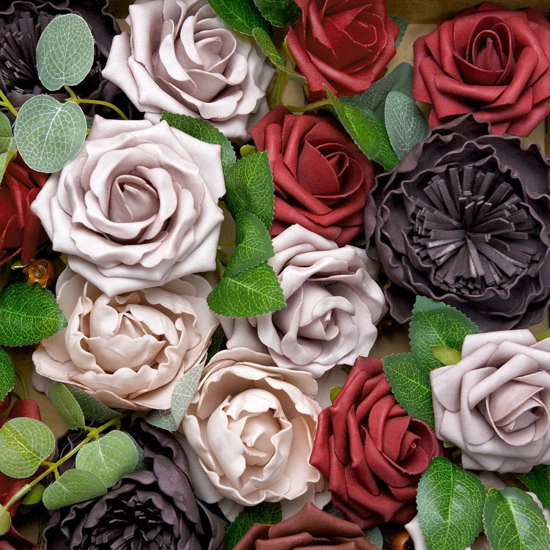 HIER_5120 Craft Flowers Artificial Roses & Silk Peonies Mix Flower Box DIY Foam Flower Bouquets - Assorted Colors 17 HIER_5120 Craft Flowers Artificial Roses & Silk Peonies Mix Flower Box DIY Foam Flower Bouquets - Assorted Colors