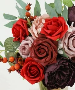 HIER_5120 Craft Flowers Artificial Roses & Silk Peonies Mix Flower Box DIY Foam Flower Bouquets - Assorted Colors 24 HIER_5120 Craft Flowers Artificial Roses & Silk Peonies Mix Flower Box DIY Foam Flower Bouquets - Assorted Colors
