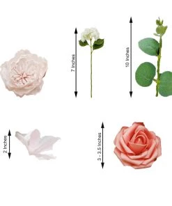 HIER_5120 Craft Flowers Artificial Roses, Peonies, Daisy, & Hydrangea Mix Flower Box DIY Foam Flower Bouquets - Assorted Colors