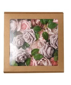 HIER_5120 Craft Flowers Artificial Roses, Peonies, Daisy, & Hydrangea Mix Flower Box DIY Foam Flower Bouquets - Assorted Colors