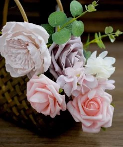 HIER_5120 Craft Flowers Artificial Roses, Peonies, Daisy, & Hydrangea Mix Flower Box DIY Foam Flower Bouquets - Assorted Colors