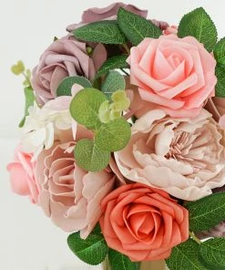 HIER_5120 Craft Flowers Artificial Roses, Peonies, Daisy, & Hydrangea Mix Flower Box DIY Foam Flower Bouquets - Assorted Colors