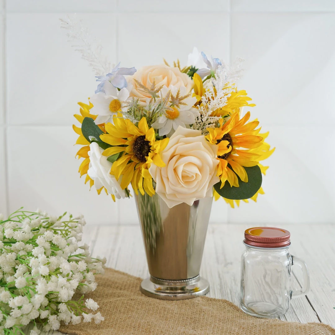 HIER_5120 Craft Flowers Artificial Roses & Silk Peonies Mix Flower Box DIY Foam Flower Bouquets - Cream/White 17 HIER_5120 Craft Flowers Artificial Roses & Silk Peonies Mix Flower Box DIY Foam Flower Bouquets - Cream/White