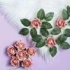 HIER_5120 Craft Flowers 24 Roses | 2" Dusty Rose Artificial Foam Rose With Stem And Leaves - 16 Colors 2 HIER_5120 Craft Flowers 24 Roses | 2" Dusty Rose Artificial Foam Rose With Stem And Leaves - 16 Colors