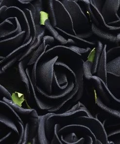 HIER_5120 24 Roses | 2" Black Artificial Foam Rose With Stem And Leaves - 16 Colors 33 HIER_5120 24 Roses | 2