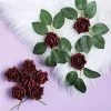 HIER_5120 Craft Flowers 24 Roses | 2" Burgundy Artificial Foam Rose With Stem And Leaves - 16 Colors
