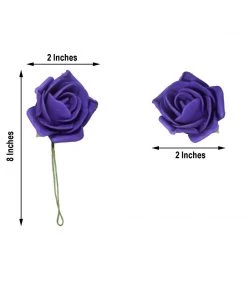 HIER_5120 24 Roses | 2" Purple Artificial Foam Rose With Stem And Leaves - 16 Colors 23 HIER_5120 24 Roses | 2