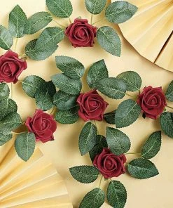 HIER_5120 24 Roses | 2" Red Artificial Foam Rose With Stem And Leaves - 16 Colors 33 HIER_5120 24 Roses | 2