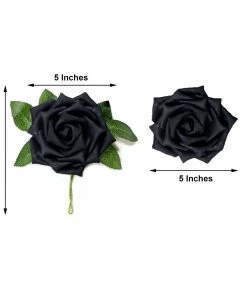 HIER_5120 Craft Flowers 24 Roses | 5" Black Artificial Foam Rose With Stems And Leaves - 16 Colors 18 HIER_5120 Craft Flowers 24 Roses | 5