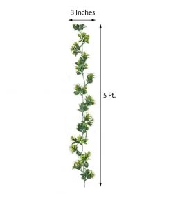 Silkflowersfactory 5 Feet | Dark & Light Green Artificial Leaf Garland - 2 Pack