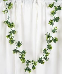 Silkflowersfactory 5 Feet | Dark & Light Green Artificial Leaf Garland - 2 Pack