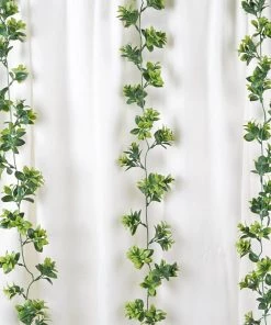 Silkflowersfactory 5 Feet | Dark & Light Green Artificial Leaf Garland - 2 Pack