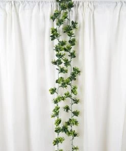 Silkflowersfactory 5 Feet | Dark & Light Green Artificial Leaf Garland - 2 Pack