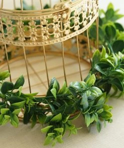 Silkflowersfactory 5 Feet | Dark & Light Green Artificial Leaf Garland - 2 Pack