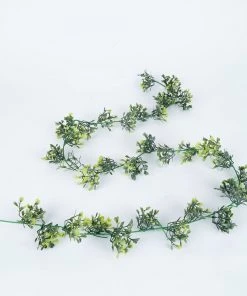 Silkflowersfactory 5 Feet | Light & Dark Green Artificial Boxwood Leaf Garland - 2 Pack 24 Silkflowersfactory 5 Feet | Light & Dark Green Artificial Boxwood Leaf Garland - 2 Pack