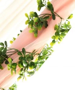 Silkflowersfactory Garlands 8 Feet | Green Artificial Boxwood Leaf Garland