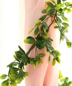 Silkflowersfactory Garlands 8 Feet | Green Artificial Boxwood Leaf Garland