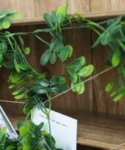 Silkflowersfactory Garlands 8 Feet | Green Artificial Boxwood Leaf Garland