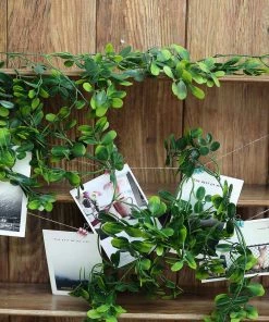 Silkflowersfactory Garlands 8 Feet | Green Artificial Boxwood Leaf Garland