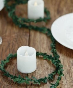 HIER_1210 18FT Mini Leaf Garland, Wired Artificial Vine, DIY Craft Greenery Plant Garlands