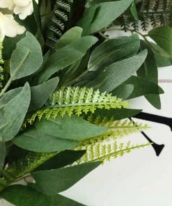Silkflowersfactory 4 Feet | Real Touch Willow & Frond Leaves Green Artificial Garland 23 Silkflowersfactory 4 Feet | Real Touch Willow & Frond Leaves Green Artificial Garland