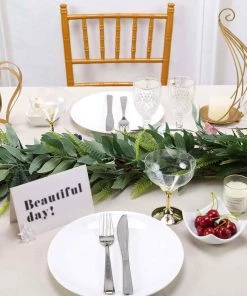 Silkflowersfactory 4 Feet | Real Touch Willow & Frond Leaves Green Artificial Garland 20 Silkflowersfactory 4 Feet | Real Touch Willow & Frond Leaves Green Artificial Garland