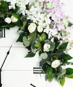 Silkflowersfactory Garlands 4 Feet | Real Touch Green Eucalyptus & Willow Leaves Garland With Ranunculus Flowers 16 Silkflowersfactory Garlands 4 Feet | Real Touch Green Eucalyptus & Willow Leaves Garland With Ranunculus Flowers