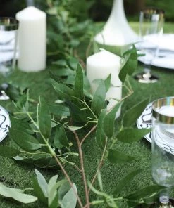 Silkflowersfactory 5 Feet | Real Touch Willow Green Leaves Artificial Garland Vines Garlands 28 Silkflowersfactory 5 Feet | Real Touch Willow Green Leaves Artificial Garland Vines Garlands