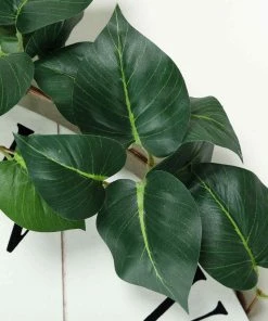 Silkflowersfactory 5 Feet | Real Touch Green Poplar Leaves Artificial Garland Vines Garlands