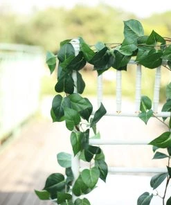 Silkflowersfactory 5 Feet | Real Touch Green Poplar Leaves Artificial Garland Vines Garlands